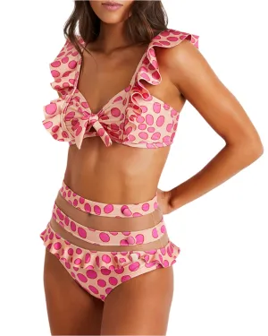 TEEK - Dotted Floral Ruffle Bikini